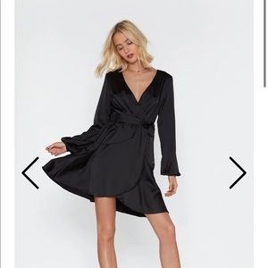 Nasty Gal Black Wrap Dress